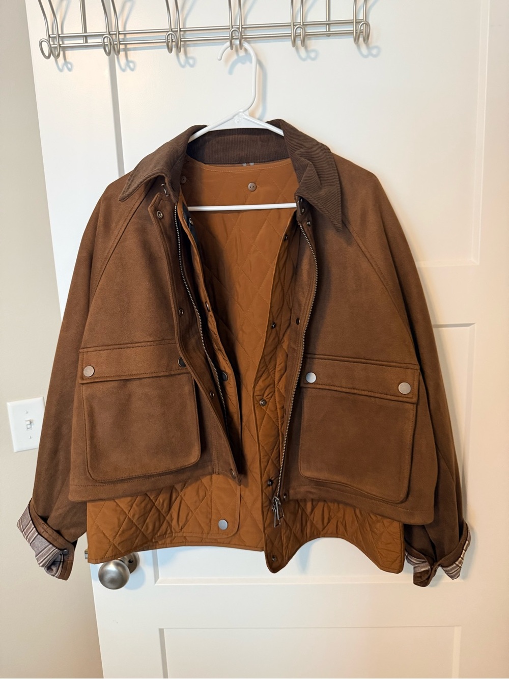 NWT Anthropologie Faux Suede Two-fer Jacket with Quilted Lining - Picture 2 of 6